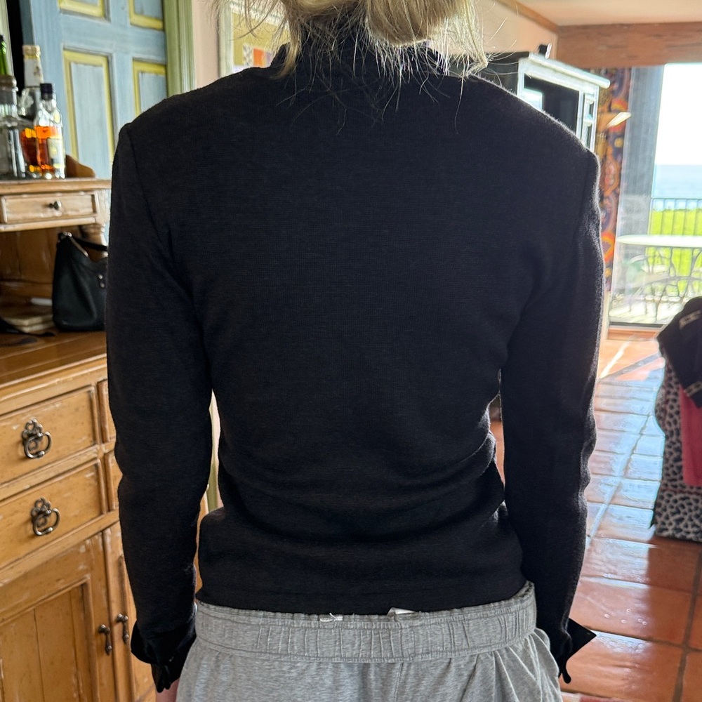 Loewe Black Turtleneck Sweater with Intricate Design - Picture 3 of 11